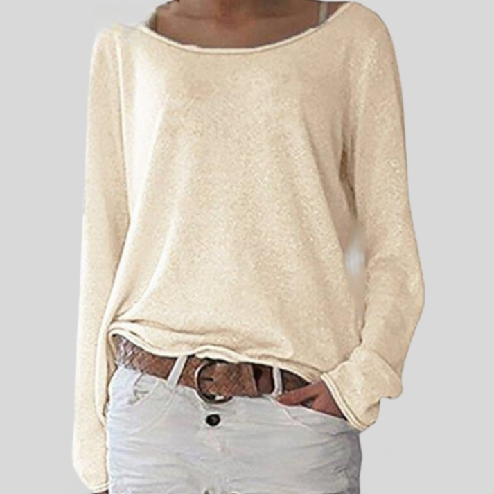 Women's Elegant Round Neck Everyday Sweater