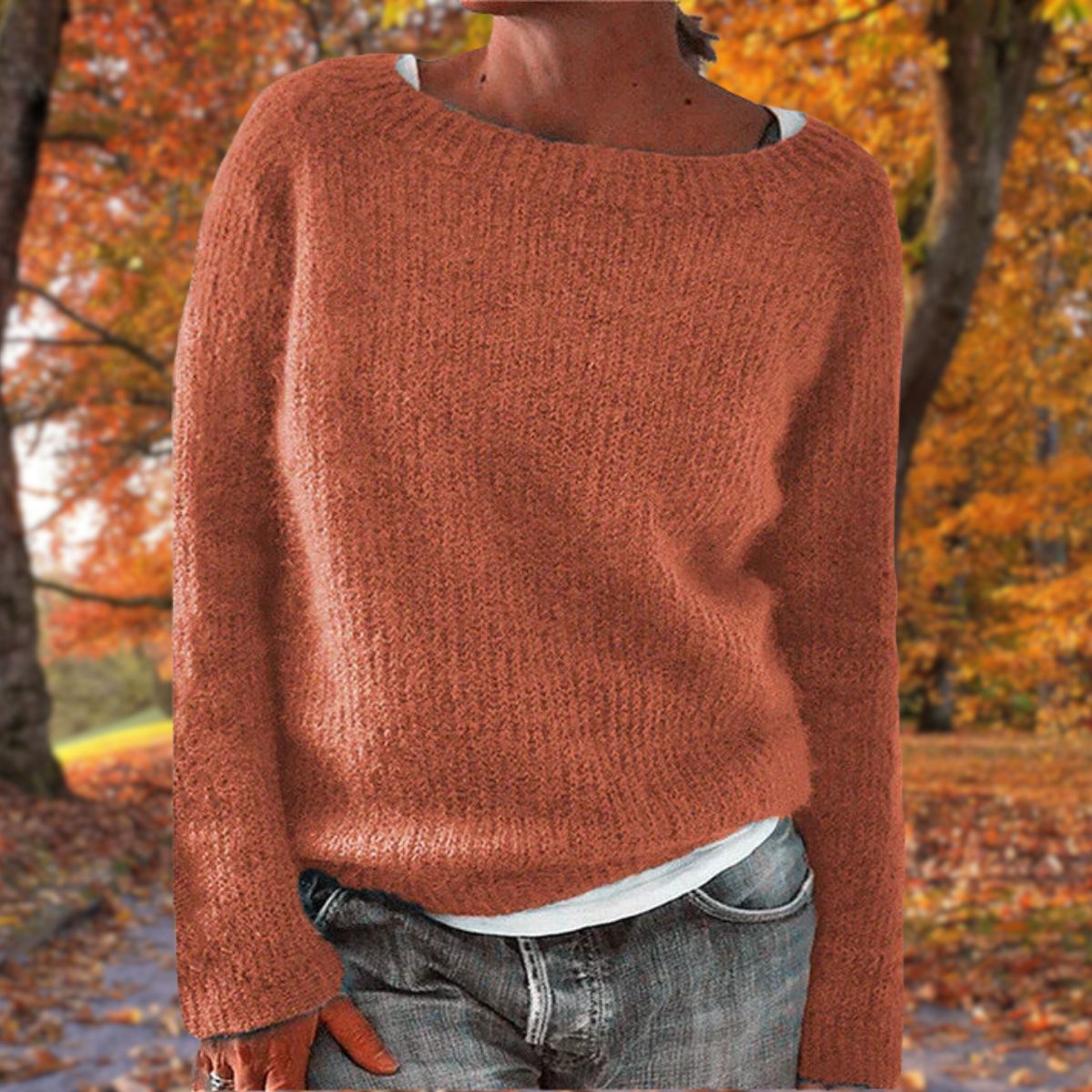 Women's Classic Elegant Knit Sweater for Autumn and Winter Warmth