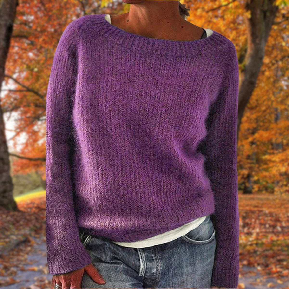 Women's Classic Elegant Knit Sweater for Autumn and Winter Warmth
