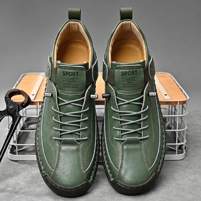 Wyatt - Hand-Stitched Leather Sneakers