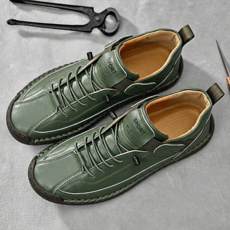 Wyatt - Hand-Stitched Leather Sneakers