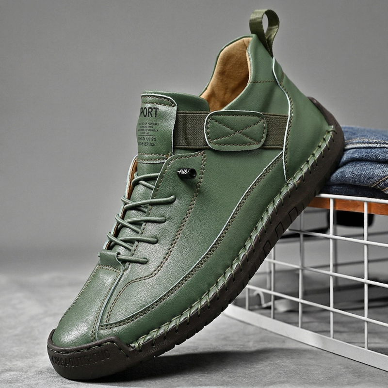 Wyatt - Hand-Stitched Leather Sneakers
