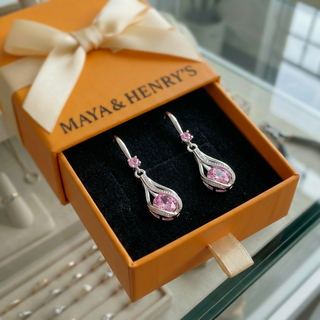 Rosalith Lumen Twist Earrings | White Gold