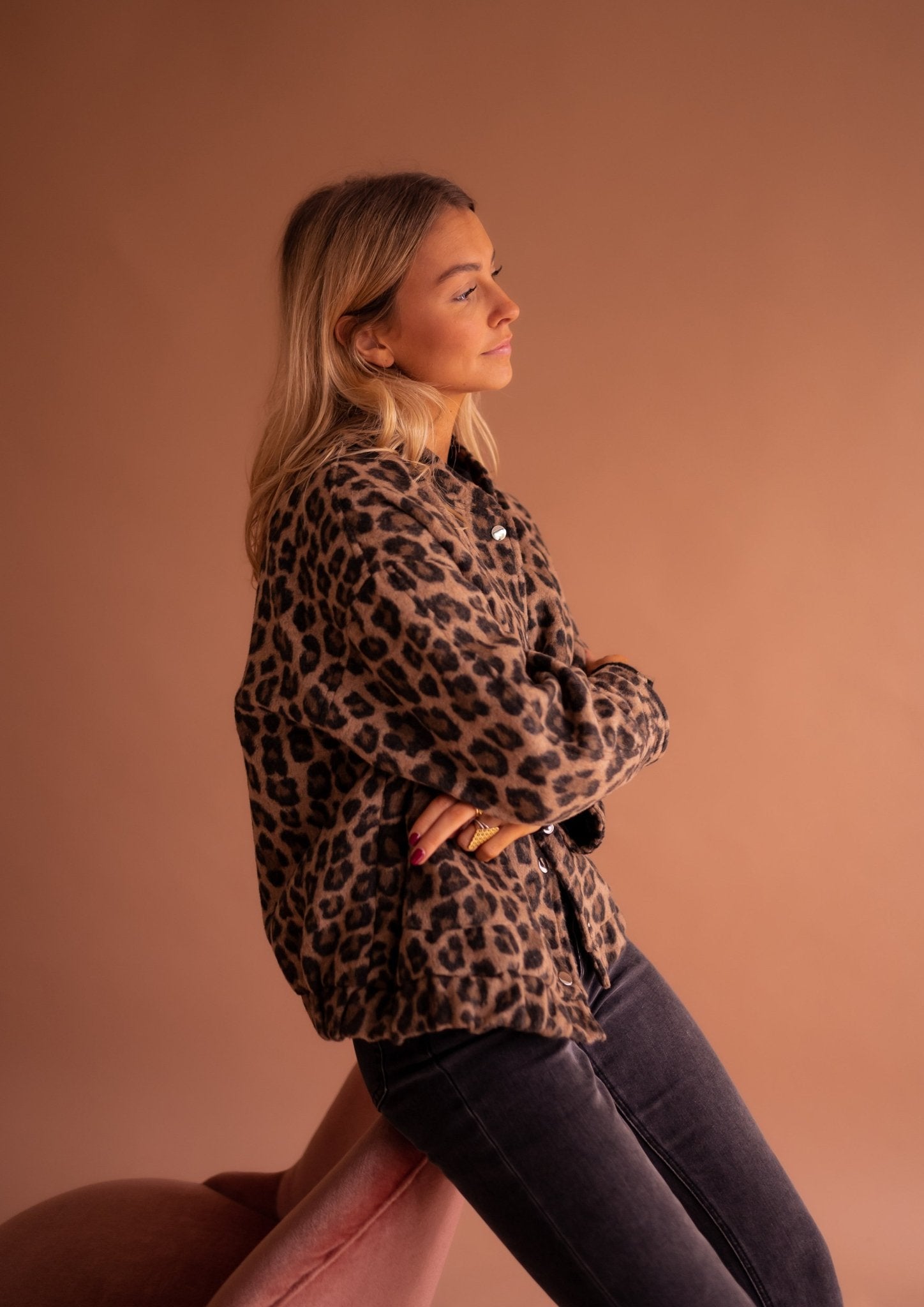 Women's Bomber Jacket with Leopard Print – Trendy Transitional Jacket