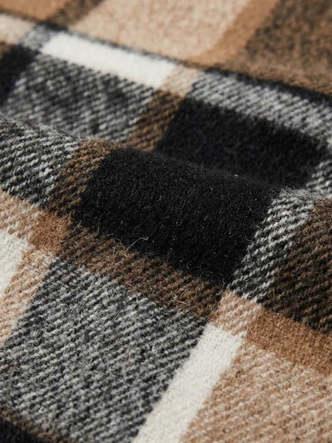 Oversized Long Plaid Shirt Jacket