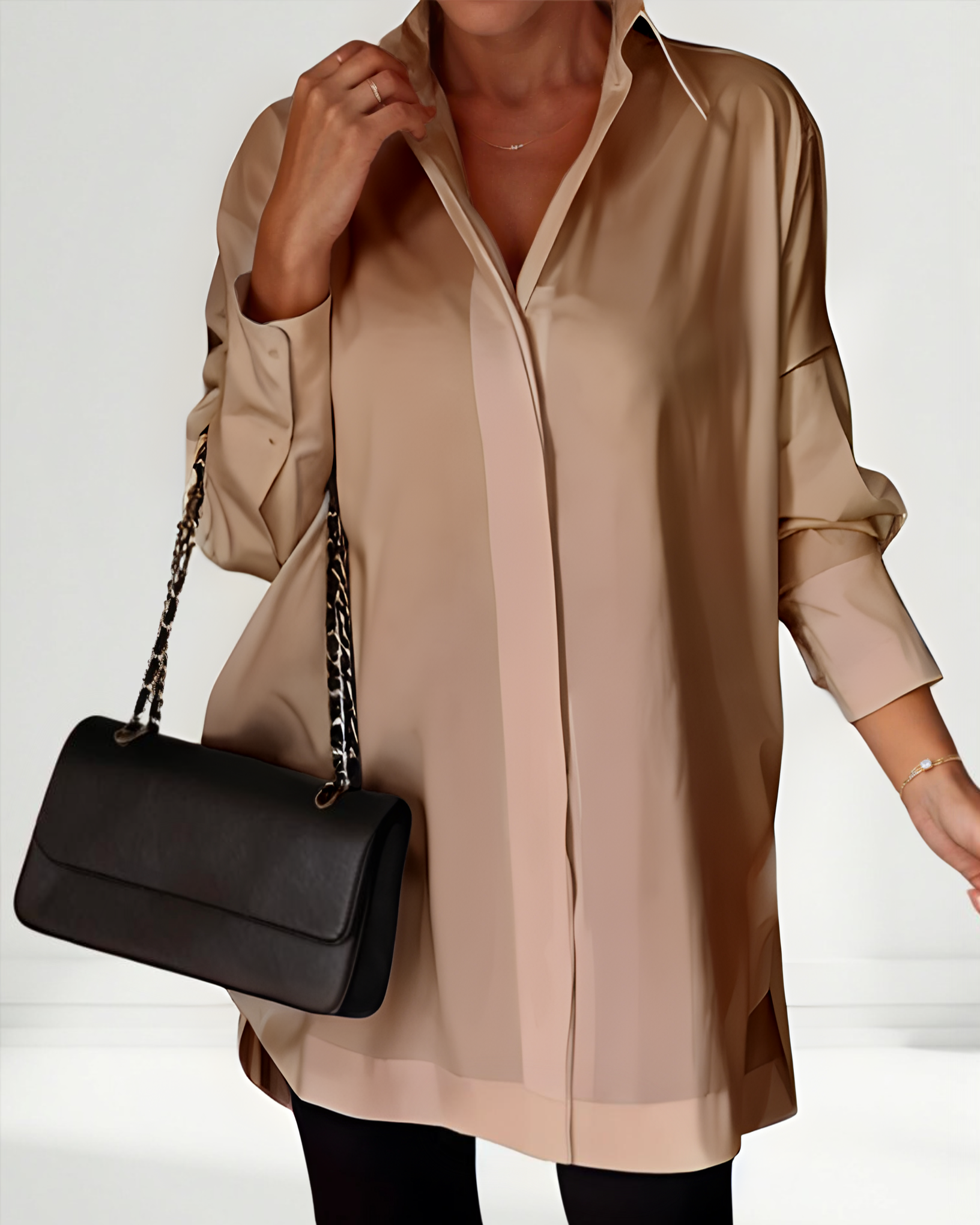 Lucrece | Oversized Lapel Button Shirt