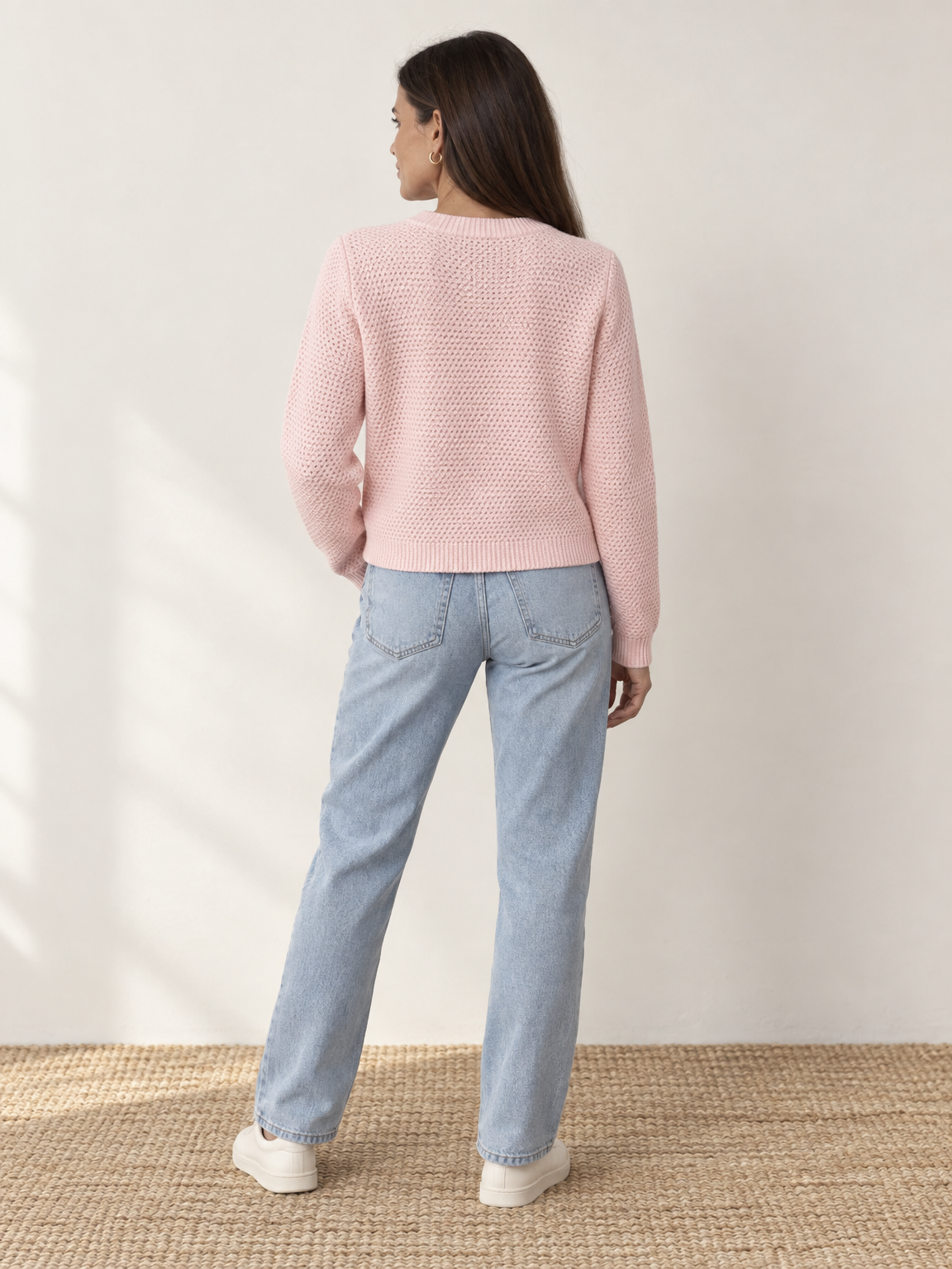 Gold Button Cropped Knit Cardigan