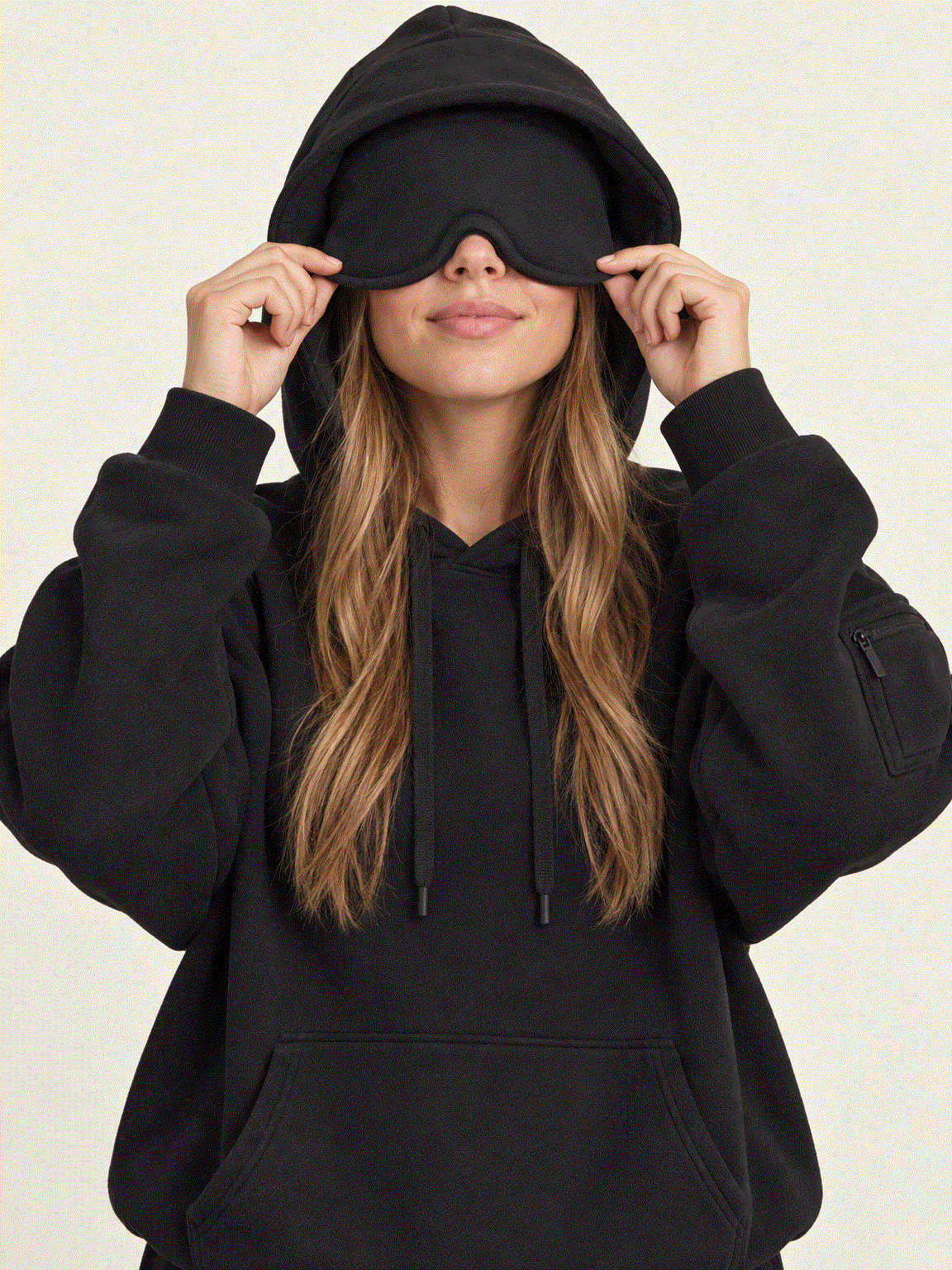 Lounge Travel Hoodie with Built-In Eye Mask