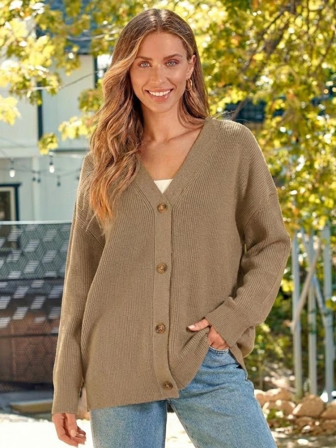 Relaxed Fit Oversized Button Down Knitwear Cardigan