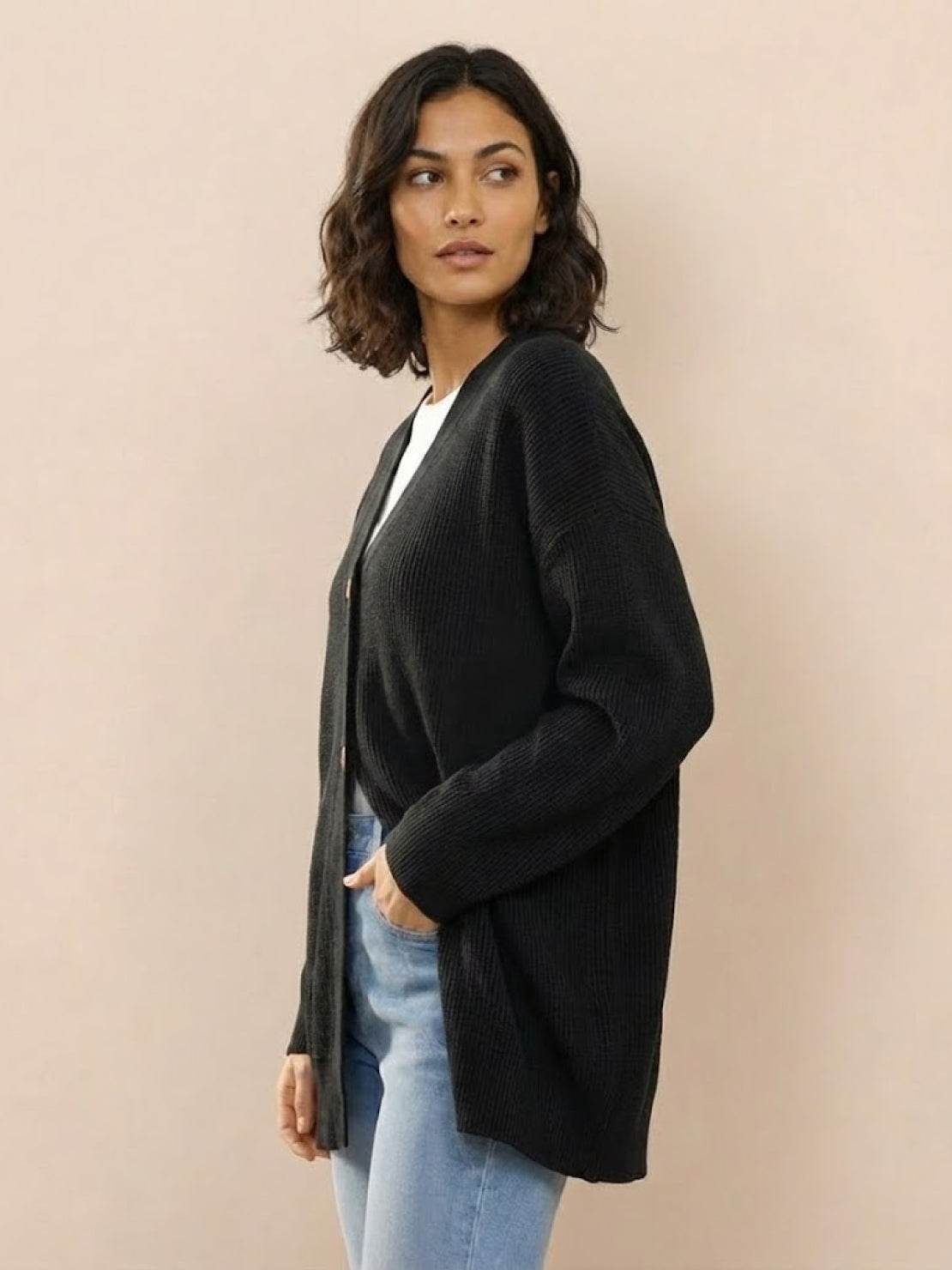 Relaxed Fit Oversized Button Down Knitwear Cardigan