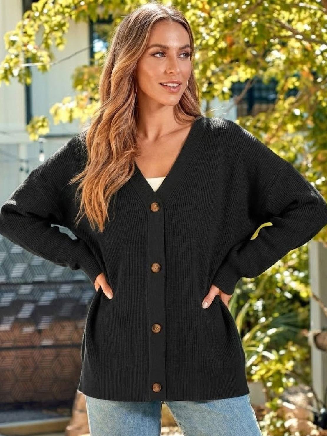 Relaxed Fit Oversized Button Down Knitwear Cardigan