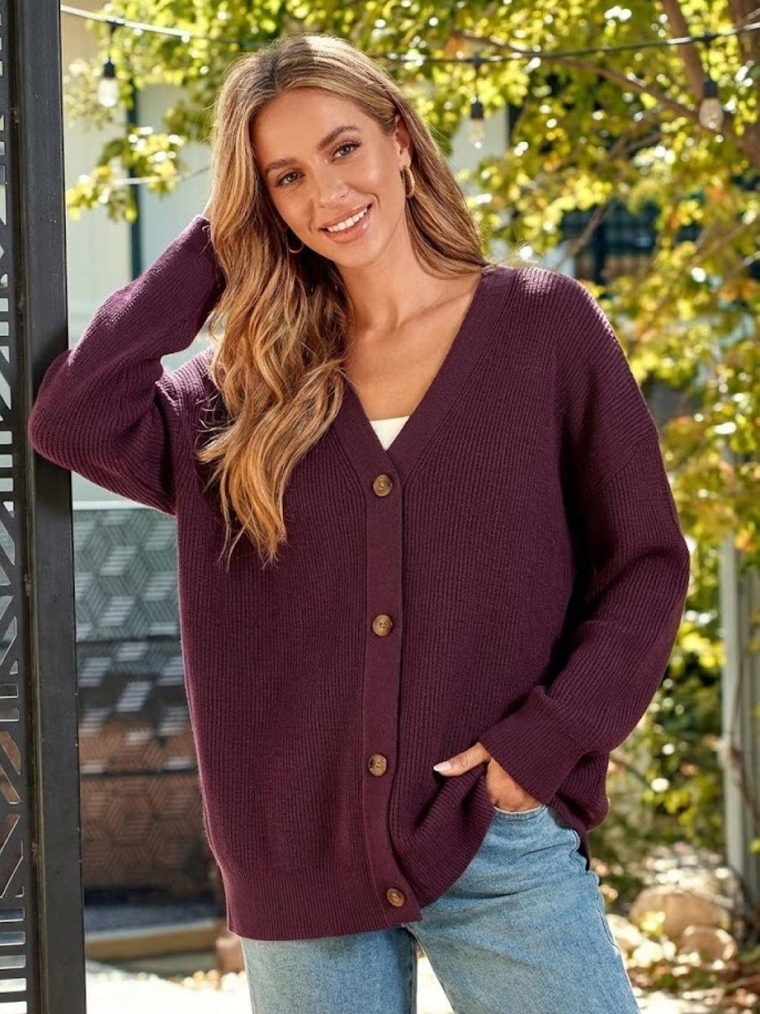 Relaxed Fit Oversized Button Down Knitwear Cardigan