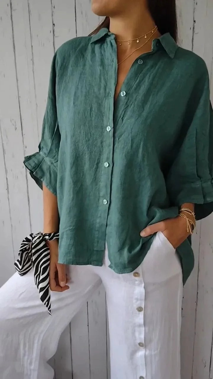 Daniela | Casual Cotton and Linen Shirt