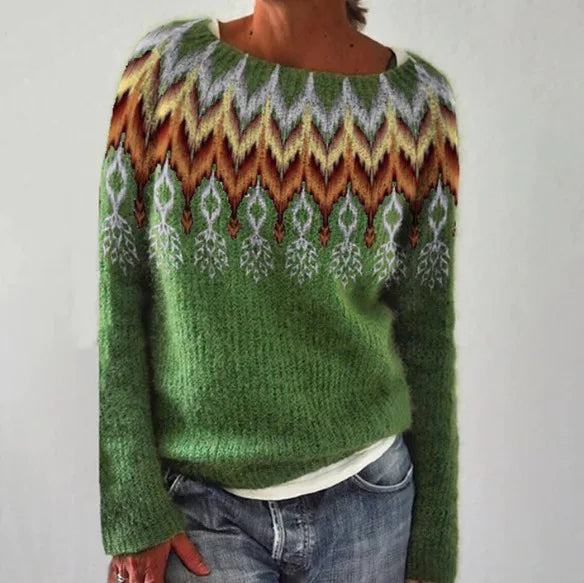 Women's Classic Fair Isle Crew Neck Sweater