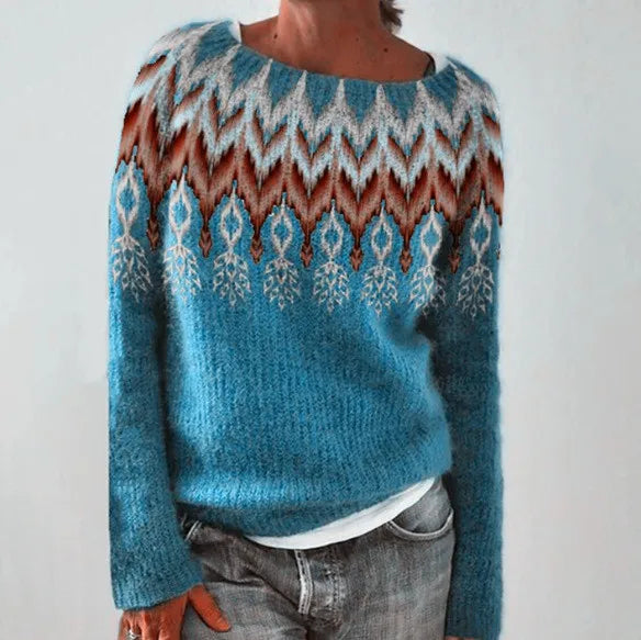 Women's Classic Fair Isle Crew Neck Sweater