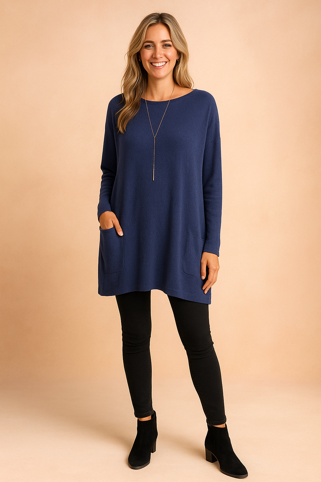 Women's Oversized Pocket Sweater for Everyday Comfort