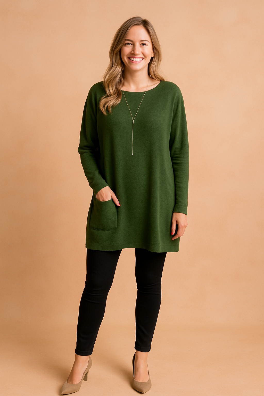 Women's Oversized Pocket Sweater for Everyday Comfort