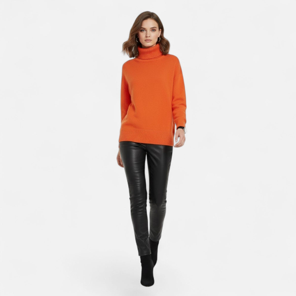 Women's Oversized Thick Knit Turtleneck Sweater for Winter Warmth