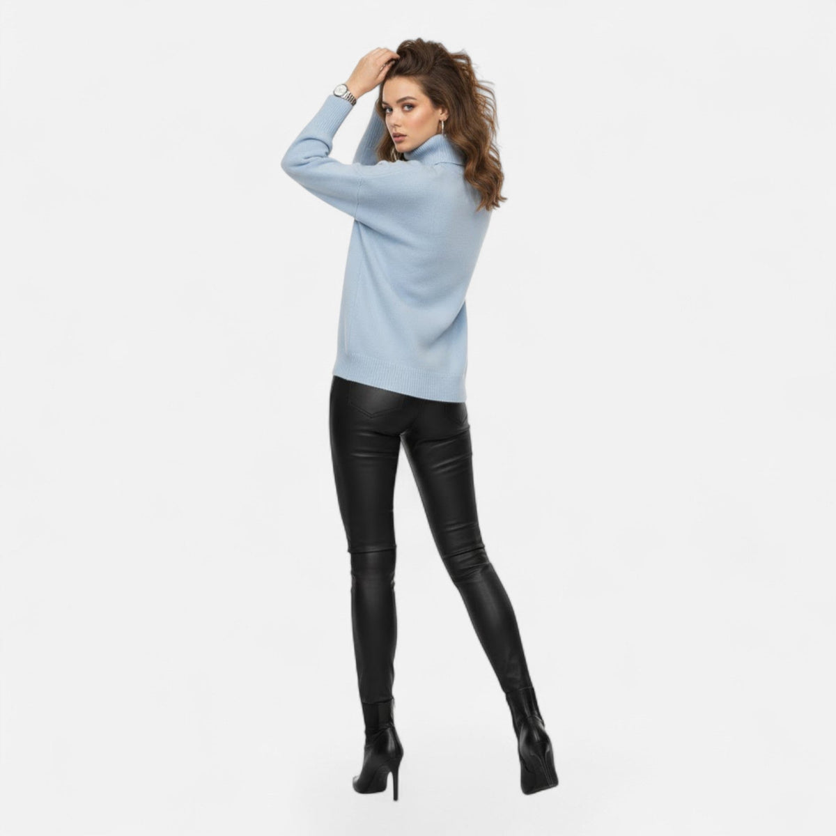 Women's Oversized Thick Knit Turtleneck Sweater for Winter Warmth