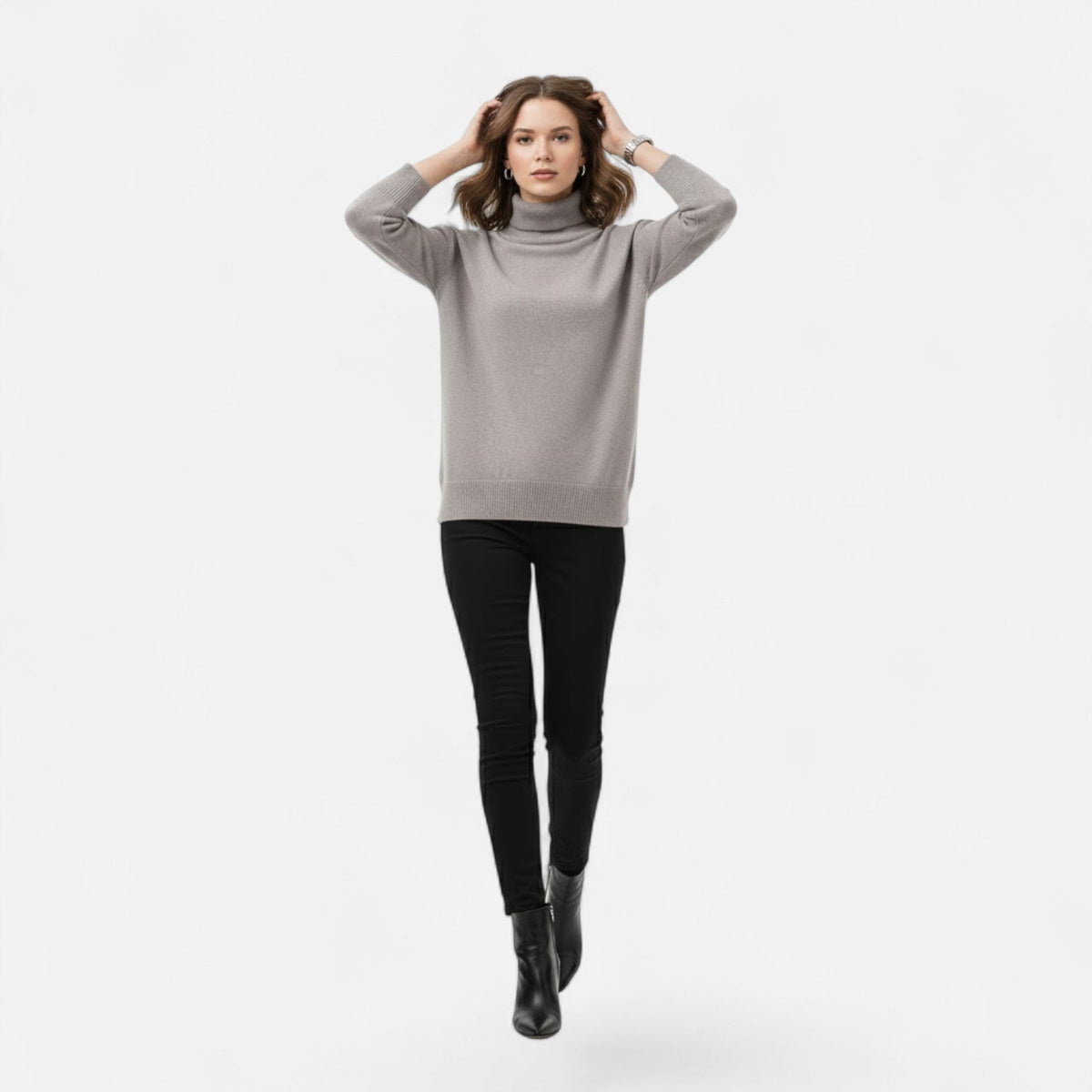 Women's Oversized Thick Knit Turtleneck Sweater for Winter Warmth