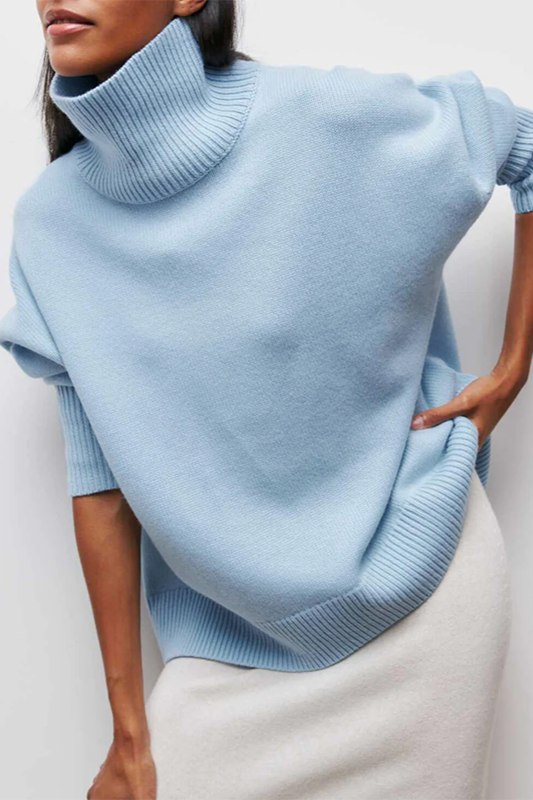 Women's Oversized Turtleneck Sweater for Cozy Comfort