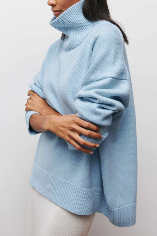 Women's Oversized Turtleneck Sweater for Cozy Comfort