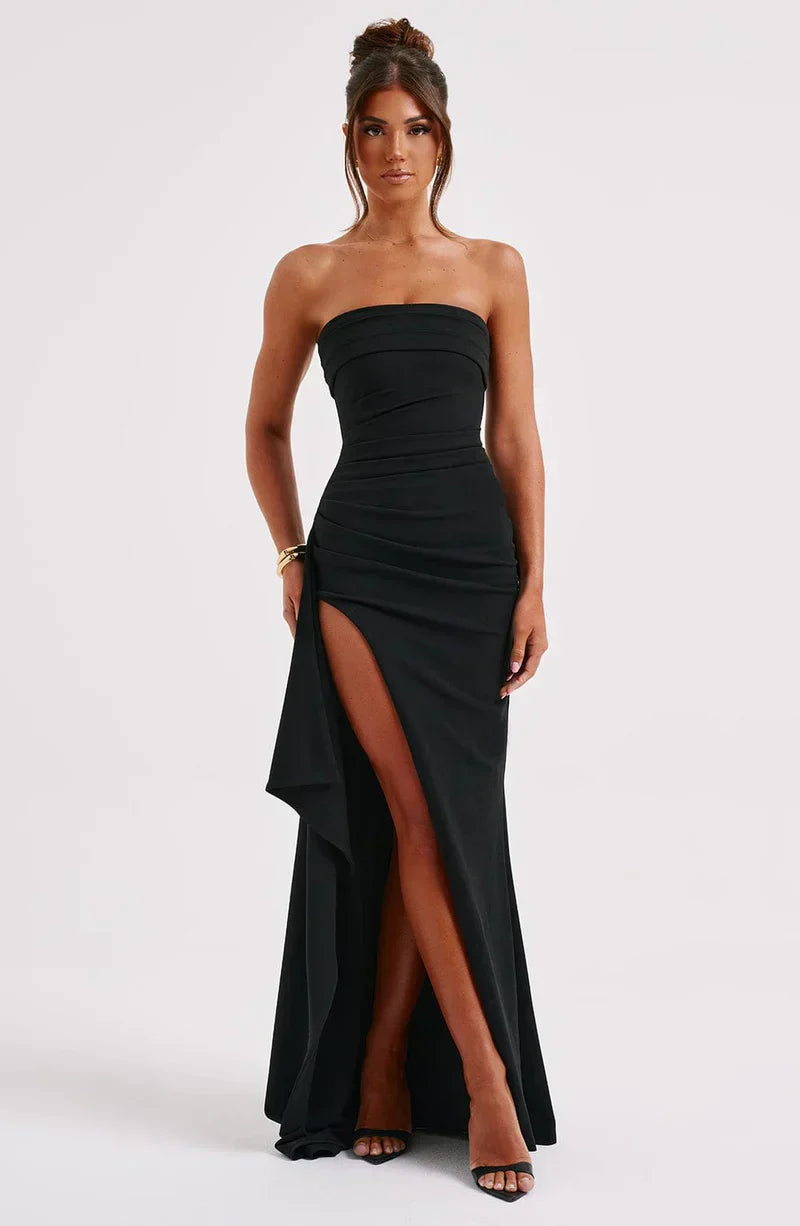 Twisted Maxi Dress Without Shoulders
